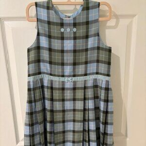 Jacadi Girls Green/Blue plaid Jumper Dress
